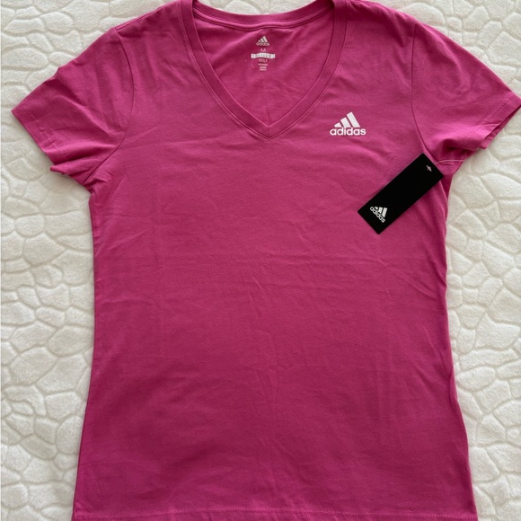 Adidas Women's Golf Pink V-Neck Top - Picture 3 of 7